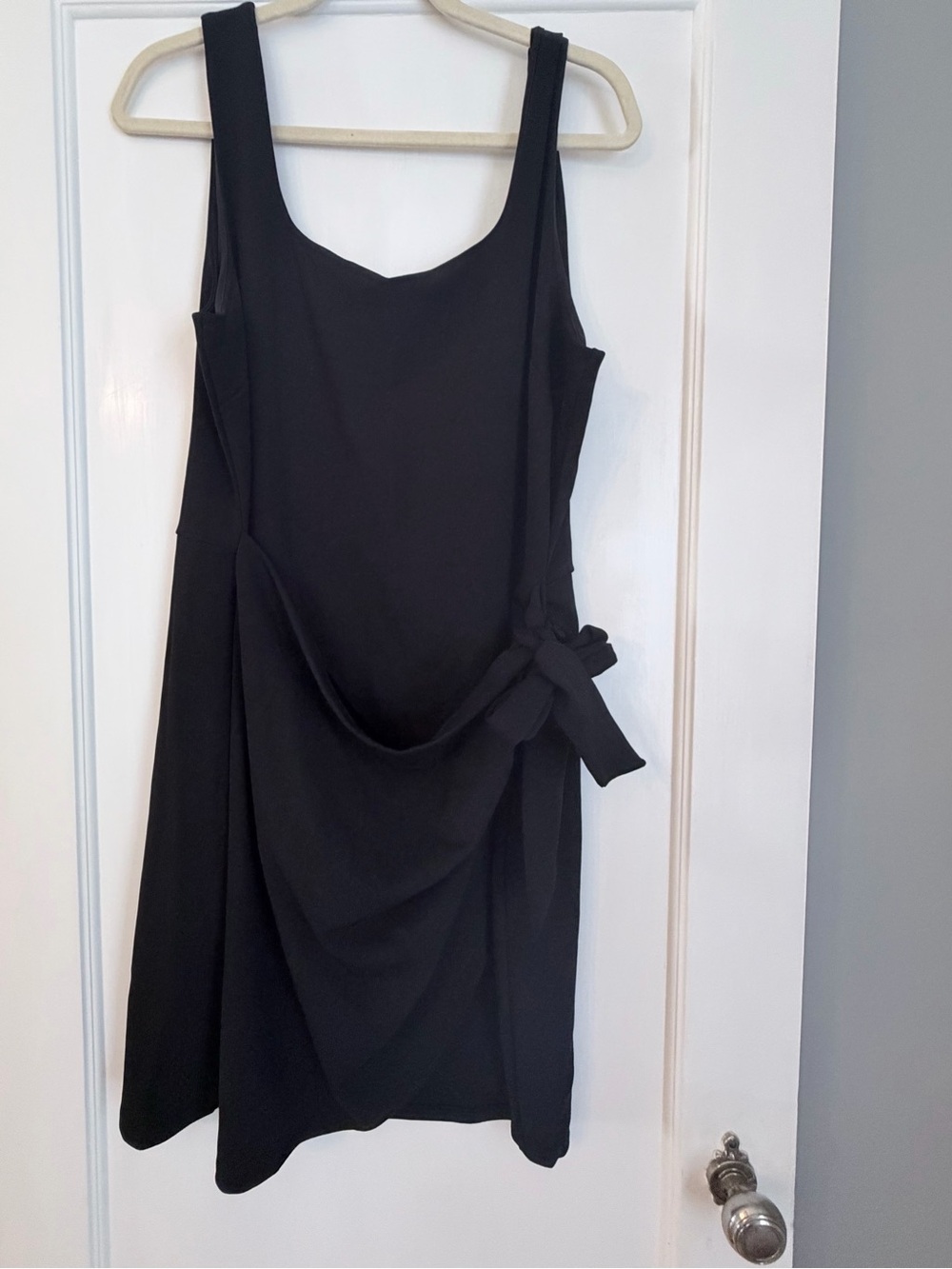 Express Black Sleeveless Mini Dress with wrap waist